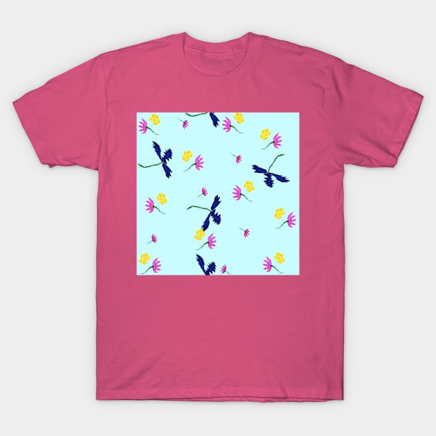 Flowers Flying in the Sky T-Shirt by fabqa